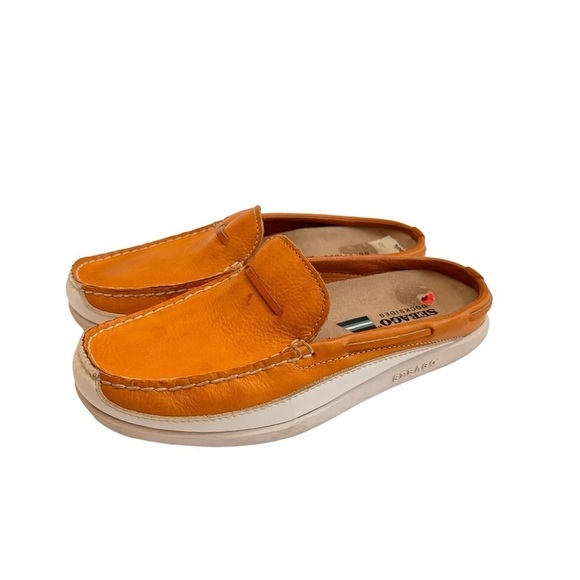 Sebago Docksides Yellow White St. Maartens Casual Slip On Mule Boat Shoes Size 6 - Picture 3 of 12